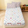thumbnail image 4 of Erosebridal Fire Truck Zipper Twin Comforter Sets with Fitted Sheet and 2 Pillowcases, Fire Engine Zipper Bedding Set, White Pattern, Polka Dots Reversible, 4 of 7
