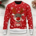 thumbnail image 2 of JIKNTTR Mens Christmas Sweater Cute Reindeer Print Knit Turtleneck Pullover Sweater Stylish Versatile Holiday Sweaters Fashion Street Knitwear, 2 of 4