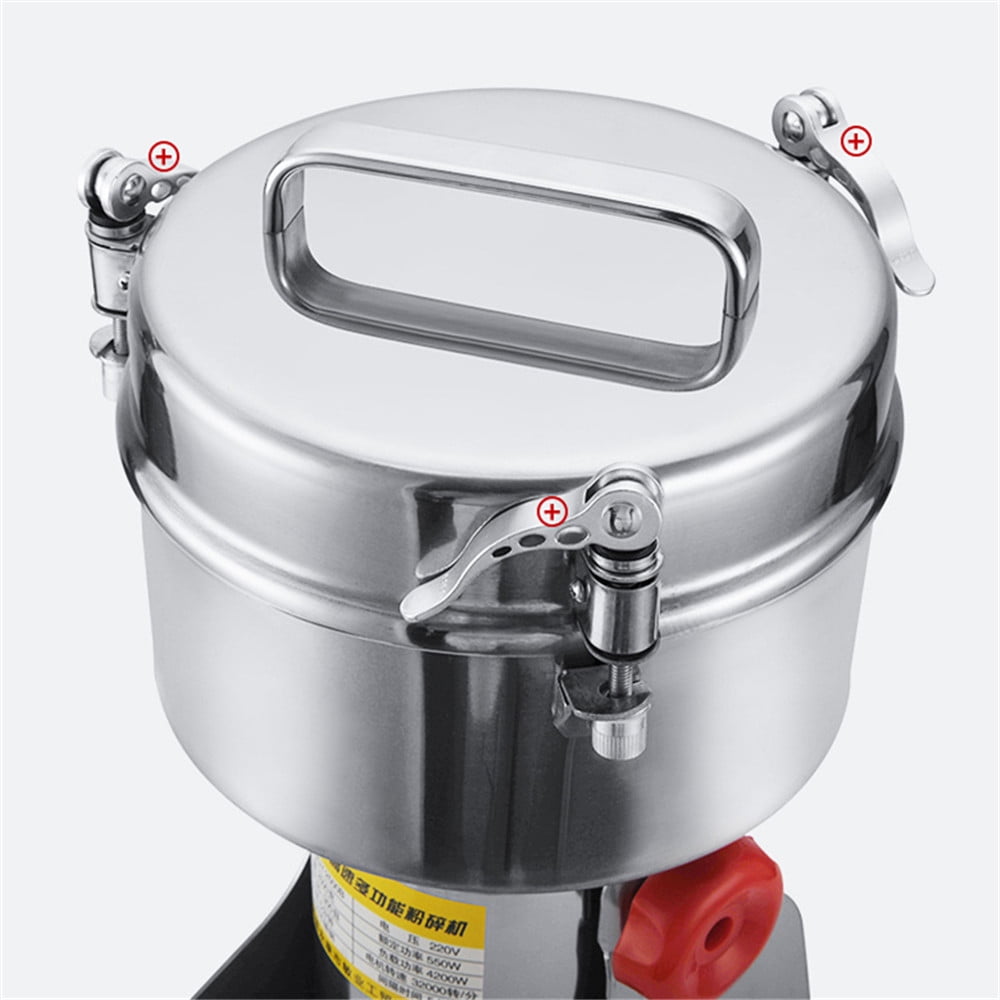 TOPCHANCES Electric Grain Mill Grinder, 800g Commercial Spice Grinder, 2400W High-Speed Stainless Steel Pulverizer Dry Grinder Grinding Machine for Coffee Wheat Herb Corn Peanuts