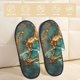 thumbnail image 2 of Fotbe Emerald Color Gold Marble Pantuflas Peludas para Mujer con Estampado, Zapatillas de Peluche, Zapatos de Invierno para Casa, Uso Interior y Exterior-Large, 2 of 8
