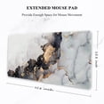 thumbnail image 2 of Auhoahsil Extended Mouse Pad, XXL Desk Pad Gaming Mousepad, Large Big Laptop Computer Keyboard Mat with Non-Slip Base Stitched Edge for Gaming Office, 35.5 x 15.7 inch, White Black Marble, 2 of 7