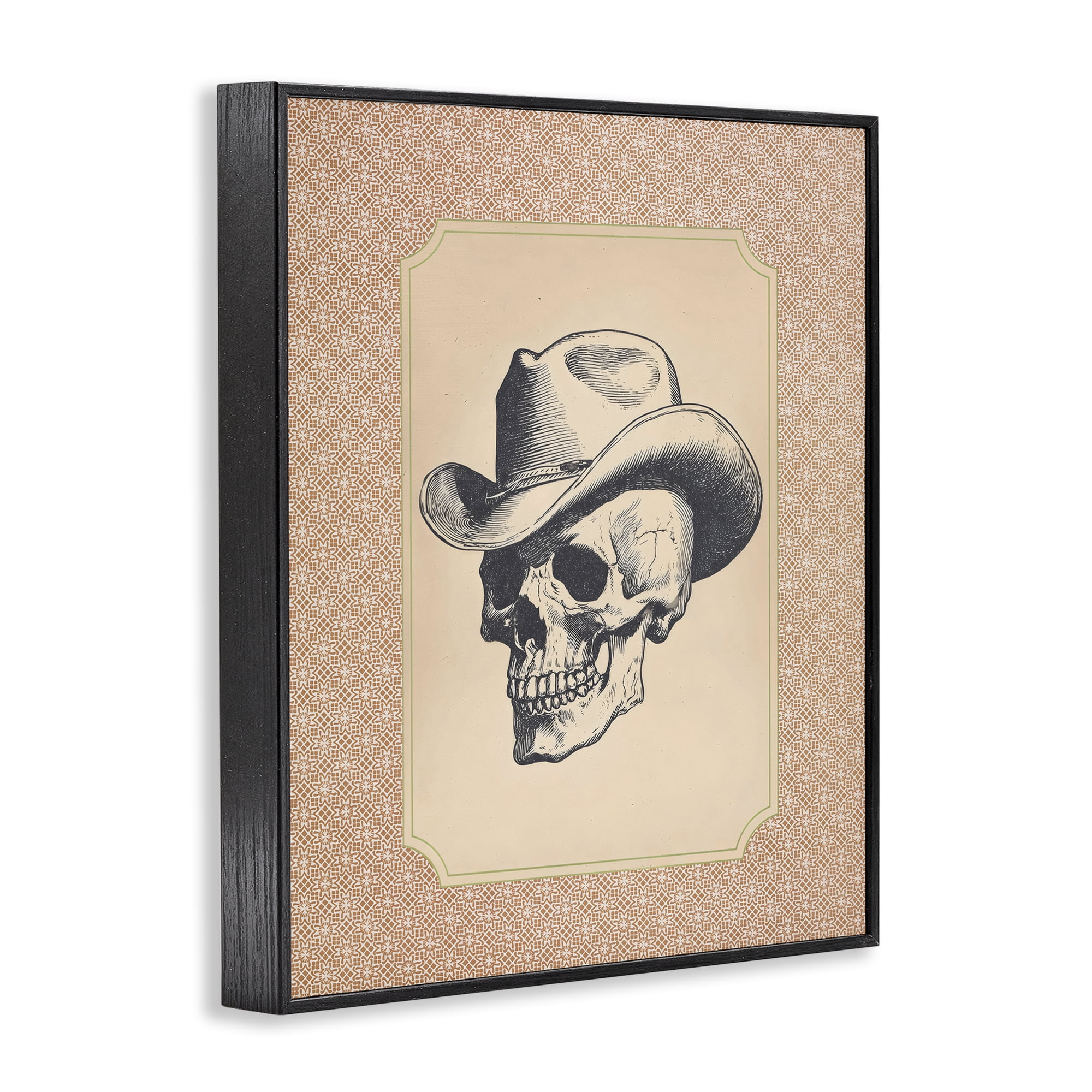 Vintage Cowboy Skull Black Framed Giclee Art, design by Arlington Prints