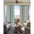 thumbnail image 6 of Brown Stripe Blackout Curtains for Bedroom Living Room Darkening Curtains 84 Inch Length 2 Panels Set Ombre Geometric Teal Green Vertical Striped Window Curtain Window Treatment Drapes 42"x84", 6 of 9