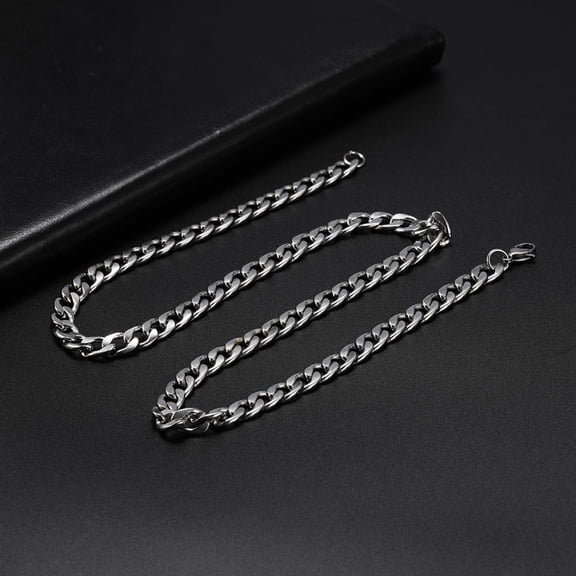 TEAMER 8.5mm Punk Curb Cuban Necklace for Men Women Stainless Steel Statement Chains Thick Jewelry Making