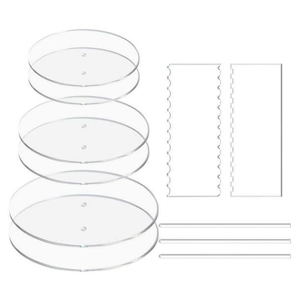 Kit de disco de pastel de acrílico raspadores transparentes raspadores herramientas de decoración de crema de mantequilla Inevent HA010662-01