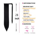thumbnail image 7 of Youloveit Ponytail Hairpiece Extensions, 20/28 Inch Long Straight Wrap Around Clip on Ponytail Hair Extension Synthetic Ponytail Hairpiece Magic Paste Ponytail Extension for Women(Ash Blonde), 7 of 7