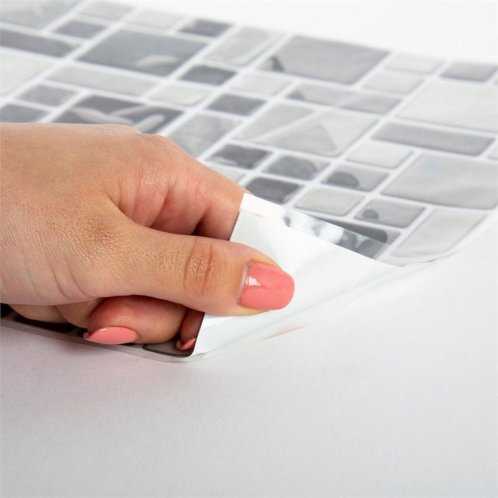 Truu Design Self-Adhesive Multi Square Peel and Stick Backsplash Wall Tiles