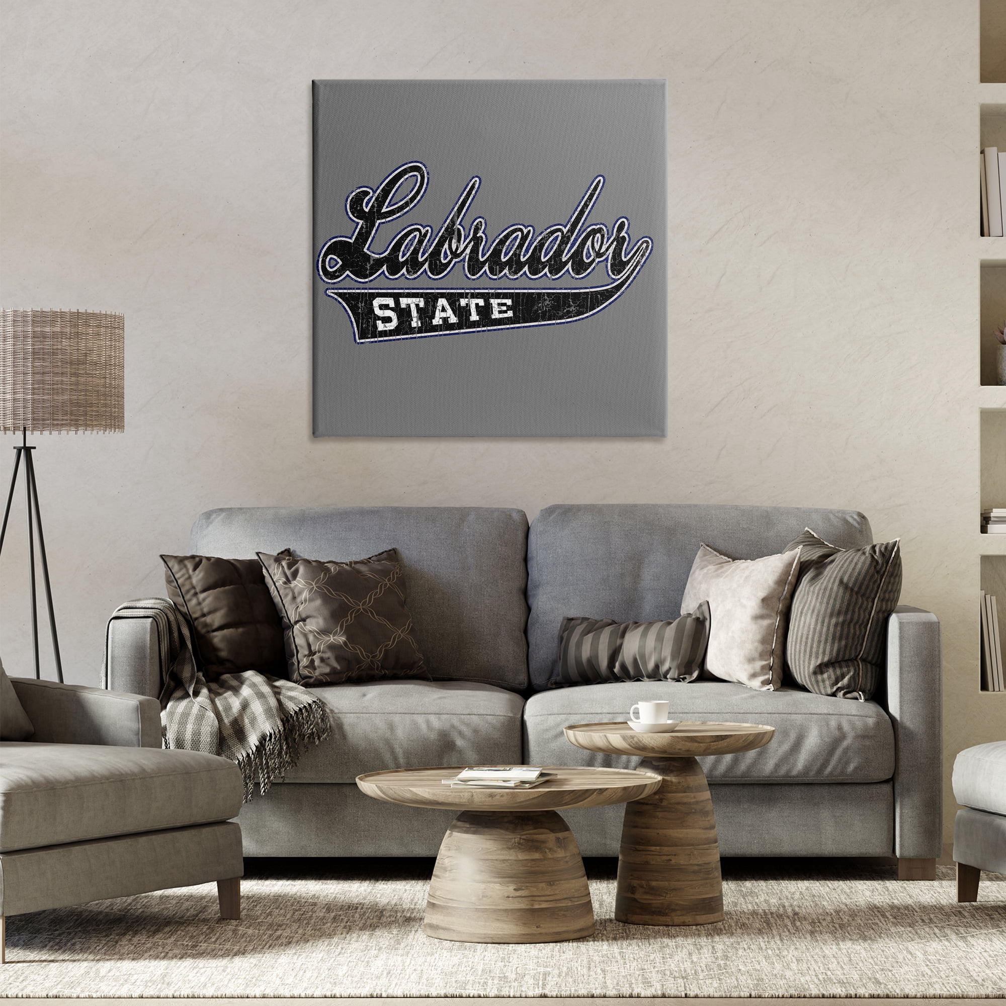 Stupell Industries Varsity Labrador State College Novelty & Humor Painting Wrapped Canvas Art Print Wall Art, 30 x 30