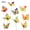 Yellow, variant on 10 Pack Double-Layer Artificial Butterfly Stakes Red Garden Decor Stakes for Outdoor Patio Yard Potted Plant Decoration 11.42in x 3.15in