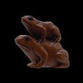 thumbnail image 2 of Carved Signed Boxwood Piggy Back Frog Ojime/Netsuke Bead | 26x19x15mm | Brown | 1 Beads, 2 of 8