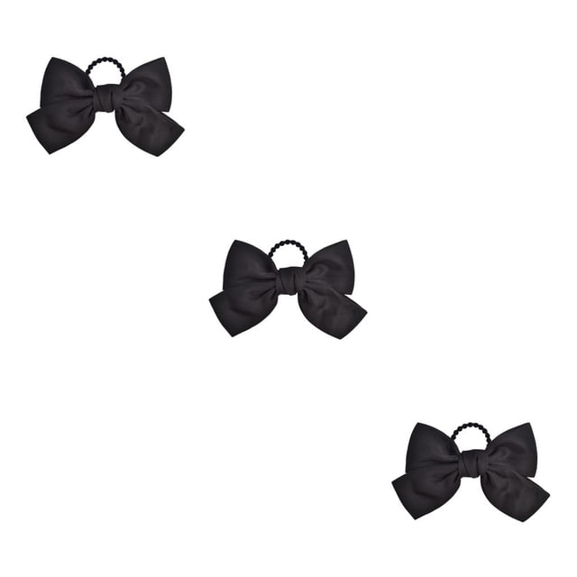 Bandeau Grand pour Cheveux, Pince à Ressort, Nœud Réglable, Multicolore, Sans Accroc, Porte-Queue, Épingles à Cheveux, Chouchous pour Filles, Noir, 3Ensemble