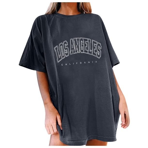 Blusa vintage estampada para mujer: top oversize holgado de manga corta, poliéster, multicolor, tallas S-XXXL