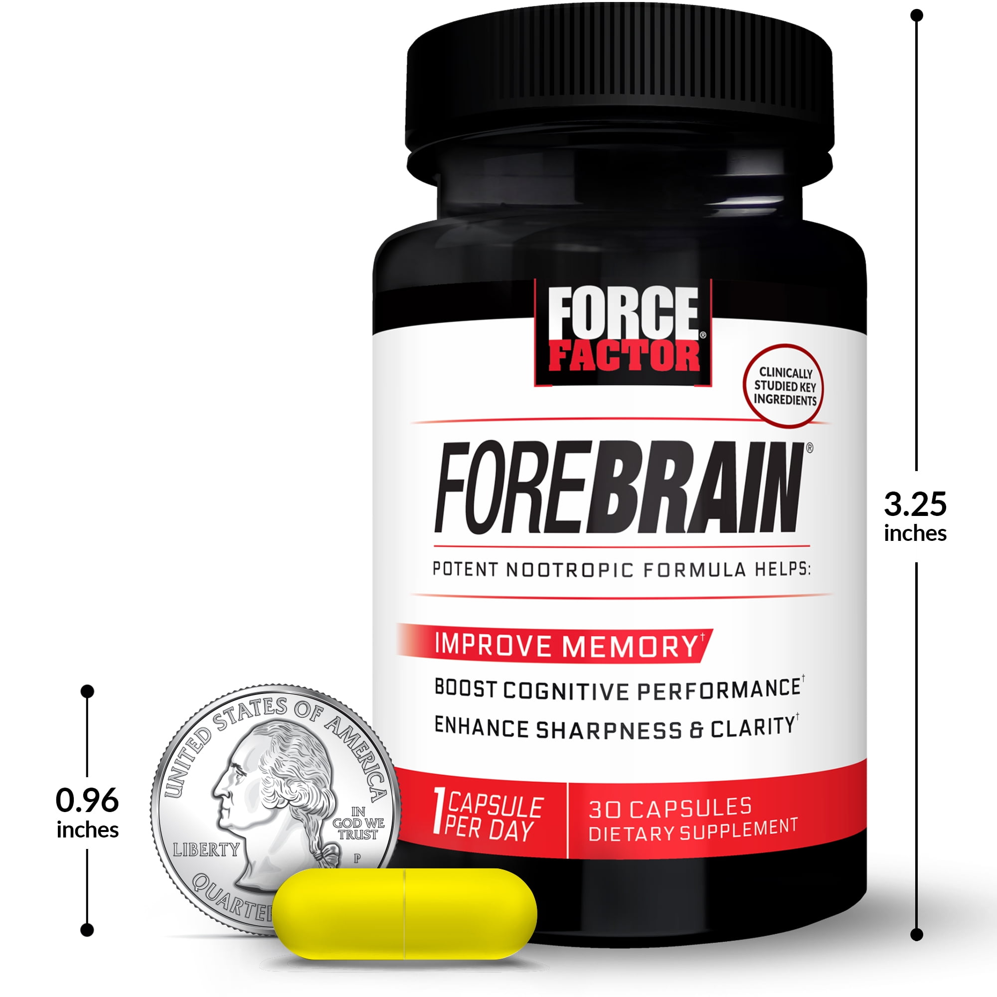 Forebrain Nootropic Brain Supplement to Improve Memory, Boost Focus, Increase Mental Energy, Enhance Clarity, and Support Brain Health with Caffeine, Bacopa, and Huperzine A, Force Factor, 30 Capsules - Walmart.com - Walmart.com Forebrain Nootropic Brain Supplement to Improve Memory, Boost Focus, Increase Mental Energy, Enhance Clarity, and Support Brain Health with Caffeine, Bacopa, and Huperzine A, Force Factor, 30 Capsules - Walmart.com - Walmart.com