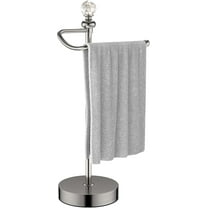 AUR Heavy Weighted Hand Towel Holder with Crystal Ball - Stand, 15.7'' Tall, Brushed Nickel