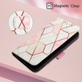 thumbnail image 5 of Allytech Galaxy A12 4G Case (Not for A12 5G), PU Leather Luxury Marble Kickstand Protective Scratch Resistant Cards Holders Hand Strap Wallet Case Cover for Samsung Galaxy A12 4G - Grid Marble, 5 of 7
