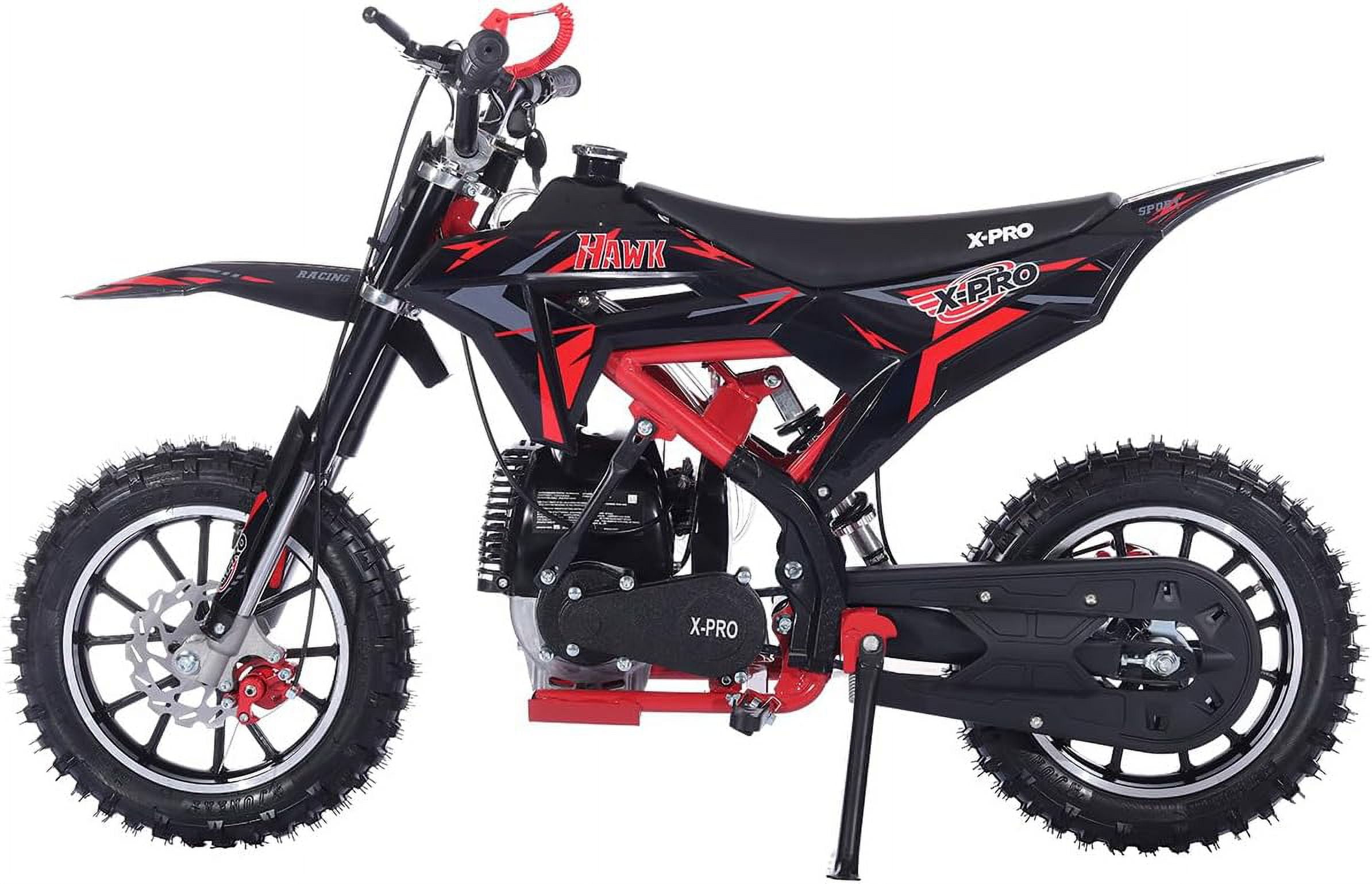 X-Pro Brand New Upgraded Hawk 40cc Gas Powered 4 Stroke Mini Pit Dirt Bike with Pull Start for kids 10" Wheels
