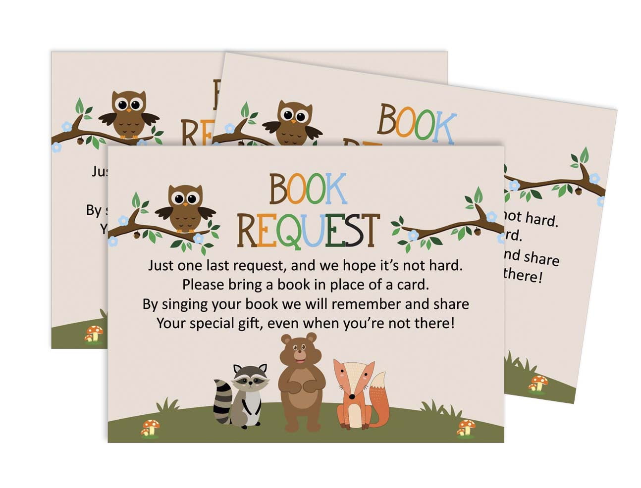 Inkdotpot 30 Books For Baby Shower Request Cards Bring A Book Instead Of A Card Jungle Animals Gender Neutral Baby Shower Invitations Inserts Games