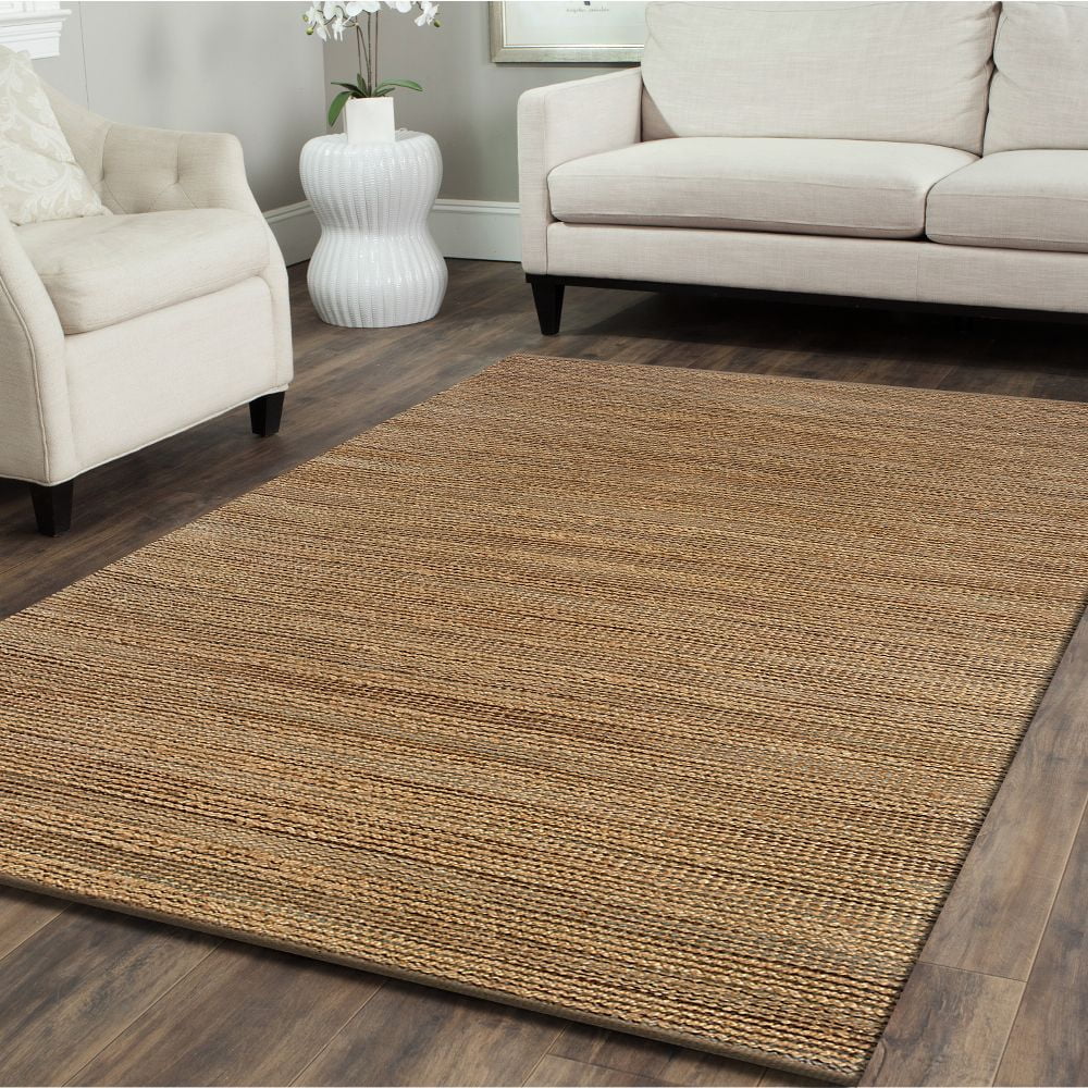LR Home Natural Fiber Handmade 5x7 Jute Blend Rustic Indoor Area Rug