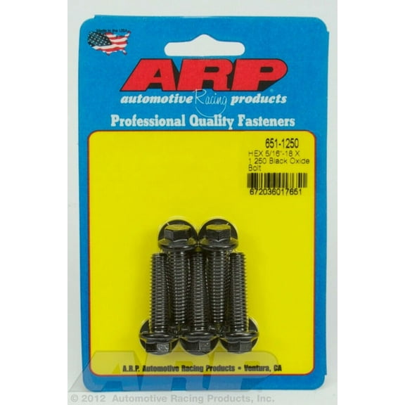 ARP INC. 651-1250 5/16-18 X 1.250 HEX BLACK OXIDE BOLTS