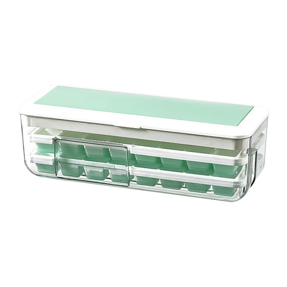 Jubipavy Ice Tray With Lid And Storage Bin For Freezer Ice Cubes Making Freezer Ice Cubes Box Second Out Of The Ice Silicone Ice Tray
