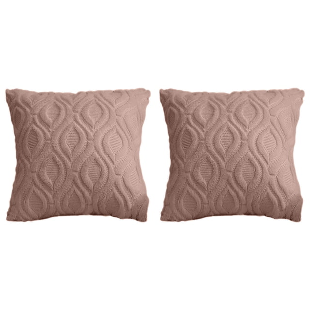 Funda de almohada decorativa tipo abrazo, funda de almohada para sofá de lana sintética de felpa suave, juego de 2