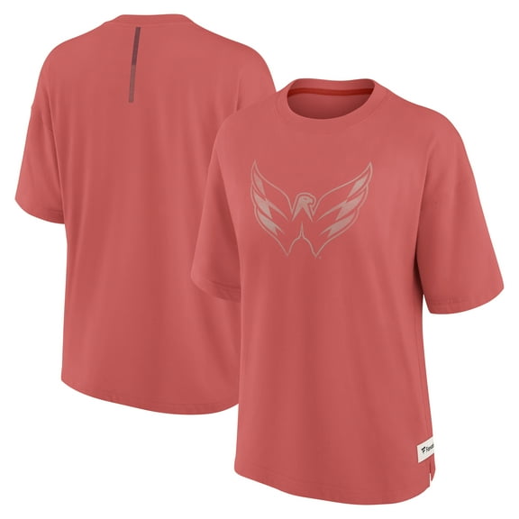 Women's Fanatics Red Washington Capitals Oversized Elements Raw Edge Future Ground T-Shirt