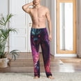 thumbnail image 5 of Uemuo Neon Futuristic Dragon Pattern Men's Wide Leg Palazzo Lounge Pants with Pockets Light Weight Loose Comfy Casual Pajama Pants-Medium, 5 of 9
