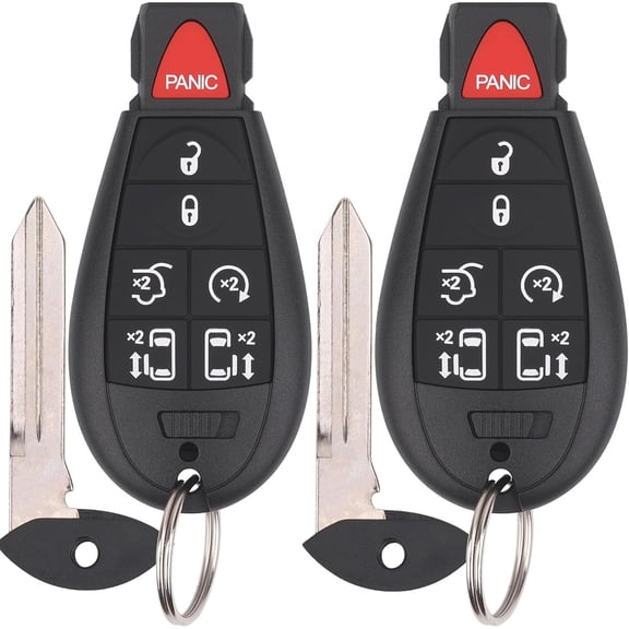 Key Fob Entry Remote Control Key Compatible with 2008-2016 Chrysler Town and Country, 2008-2020 Grand Caravan, Replacement for M3N5WY783X IYZ-C01C, 7 Button (Pack of 2)
