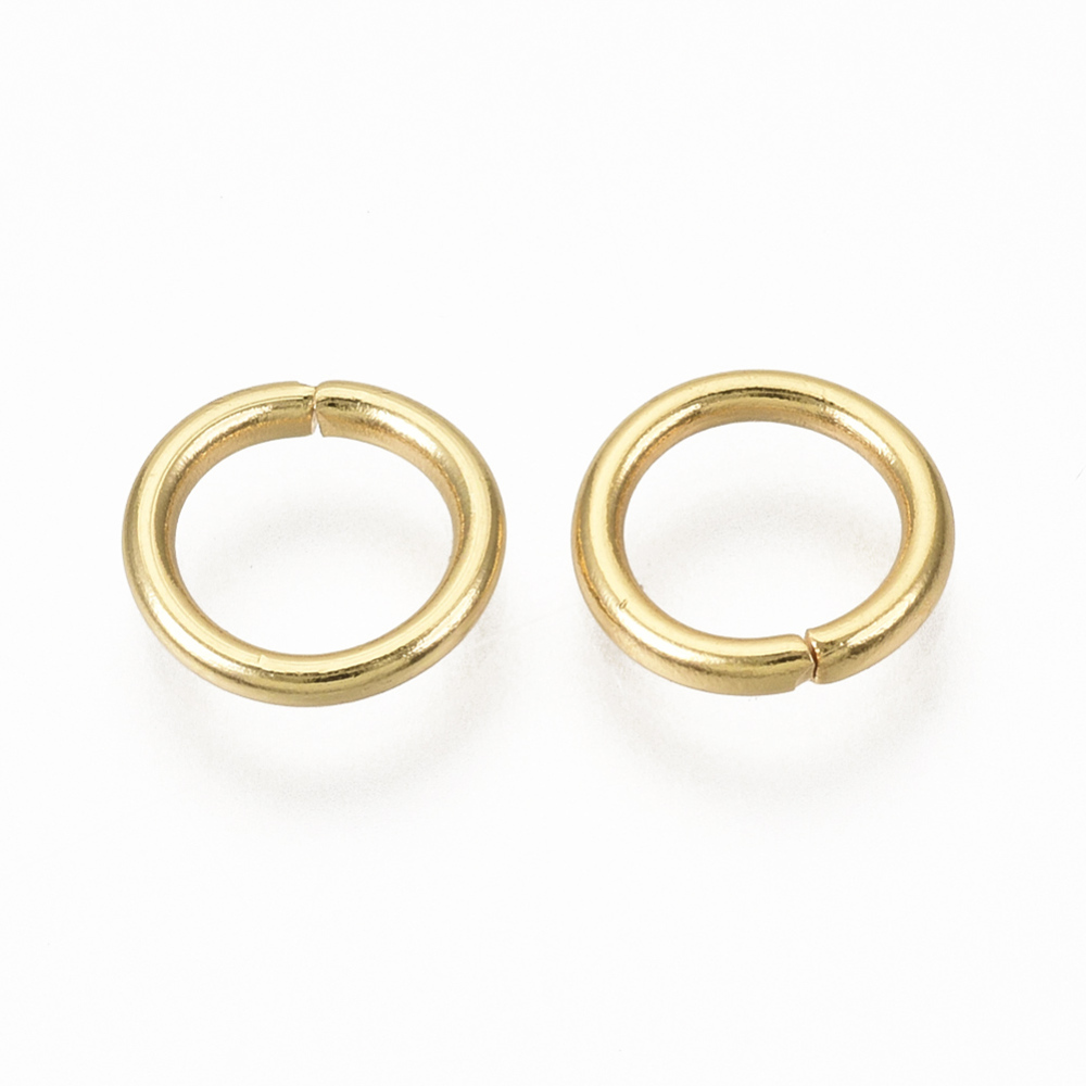 500pcs 304 Stainless Steel Open Jump Rings Round for DIY Jewelry Craft Real 16K Gold Plated 17 Gauge 8x1.2mm Inner Diameter: 5.5mm