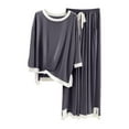 thumbnail image 4 of HAPIMO Womens Pajamas Set Lightweight Long Sleeve Sleepwear Soft Long Pants 2-Pcs Pjs Set Outfits Tracksuits Gray L, 4 of 4