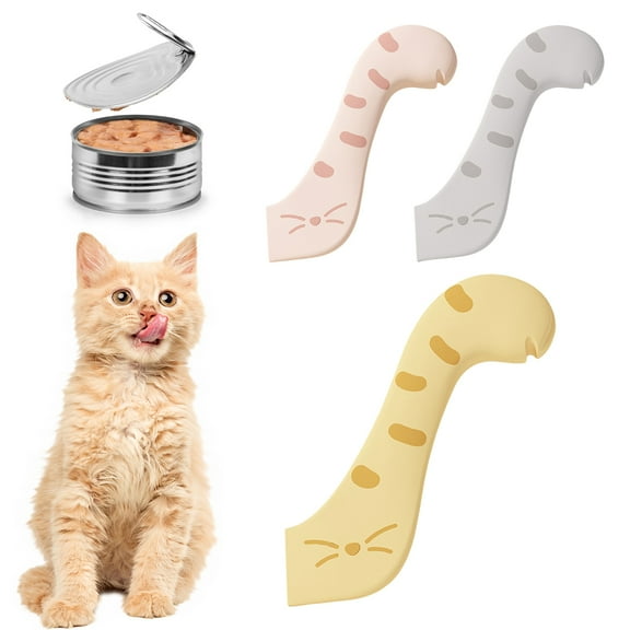 Callipe Cat Wet Food Spoon Pet Canned Food Spatula Scoop Pet Food Can Cover Remover Manual Can Opener Jar Lid Scraper for Dog Food Cans