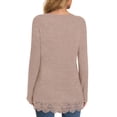 thumbnail image 4 of UVN Fall Tops for Women Long Sleeve Lace Trim V Neck Blouses Dressy Casual A Line Tunic Shirts, 4 of 8