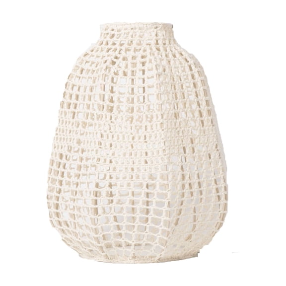 HaCpiu Handwoven Rattan Lamp Shade, 11.1" Beige Boho Wicker Hanging Light Cover, Woven Lampshade for Living Room, Bedroom & Kitchen Island Decor