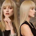thumbnail image 6 of Hair Topper with Bangs for Women, 3D 360° Coverage Clip In Hair Piece, Natural Looking Fluffy Synthetic Topper for Thinning Hair and Daily Volume Enhancement(Rose Gold,One Size), 6 of 7