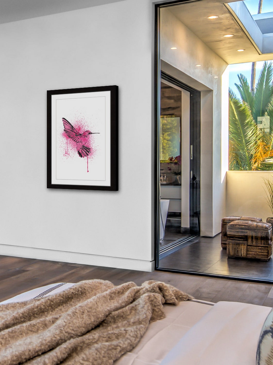 "Hummingbird Pink" Framed Painting Print
