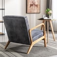 thumbnail image 7 of Knubmt Mid Century Modern Microfiber Accent Chair with Wood Frame, Upholstered Fabric Armchair for Living Room, Bedroom, Office, Light Gray, 7 of 7
