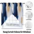 thumbnail image 3 of Abstract Watercolor Graffiti Swag Curtain Valance for Windows, Blue Gold Blend Window Treatments Short Swag Topper for Kitchen Windows Bathroom Bedroom, 36"x63", 3 of 8