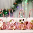 thumbnail image 3 of Moocorvic Christmas Gift Bags, Drawstring Bags Snowman Snowflake Santa Reusable Small Christmas Candy Bags for Birthday Christmas Party Supplies(Pink,7x6Inch), 3 of 3
