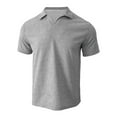 thumbnail image 2 of XBASW Men's Waffle T Shirts Summer Short Sleeve Lapel T-Shirt Button up Solid Color Henley Shirts for Summer S -3 XL, 2 of 9