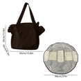 thumbnail image 3 of Yooshoverk Large Expandable Foldable Shoulder Tote Bag, Portable Multi-Purpose Handbag For Camping Travel Beach Picnic Shopping Brown 15.4X13.8X6.3In, 3 of 6