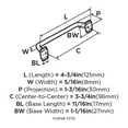 thumbnail image 5 of Amerock Bp53712 Rochdale 3-3/4" Center To Center Handle Cabinet Pull - Nickel, 5 of 7