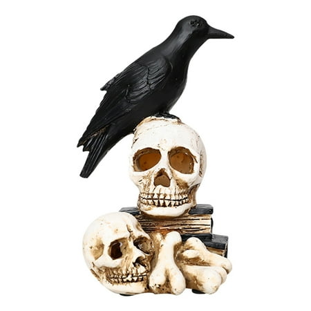 

Sardfxul Halloween Decorations Lamp Skull Crow Bone LED Night Light Horror Haunted House Bar Secret Room Ornaments
