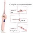 thumbnail image 2 of 9mm Stick LCD Thin Curling Iron Ceramic Barrel Curler Temperature Adjustable, 2 of 5