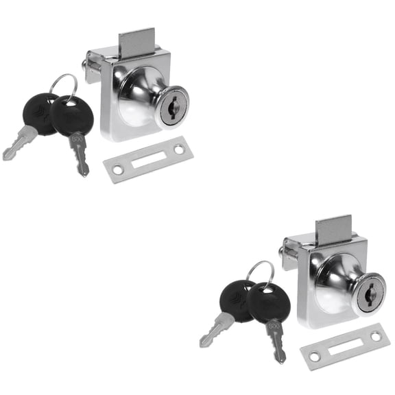 MLINS 2pcs Display Cabinet Lock Glass Showcase Lock Glass Door Lock for Shop Store Home