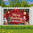 thumbnail image 6 of Festive Design Merry Birthday Celebration Banner Christmas Theme Santa Claus Reindeer Snowman Party Backdrop for Holiday Party Winter Event Home Decoration, 6 of 8