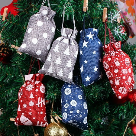 

lystmrge Large Ornament Balls Carrot Ornaments for Tree Fresh Garland 50ft Christmas Colored Gifts Linen Bundle Drawstring Party Gift Packaging Bag Set