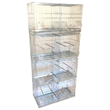 Combo-4 of White Stack & Lock Double Breeding Breeder Flight Bird Cage ...