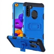 Samsung Galaxy A21 Phone Case Hybrid Impact Armor Rugged Rubber TPU Dual Layer Hard Shockproof with Kickstand Stand Protective Heavy Duty [Military-Grade] BLUE Cover For Samsung Galaxy A21 [2020]