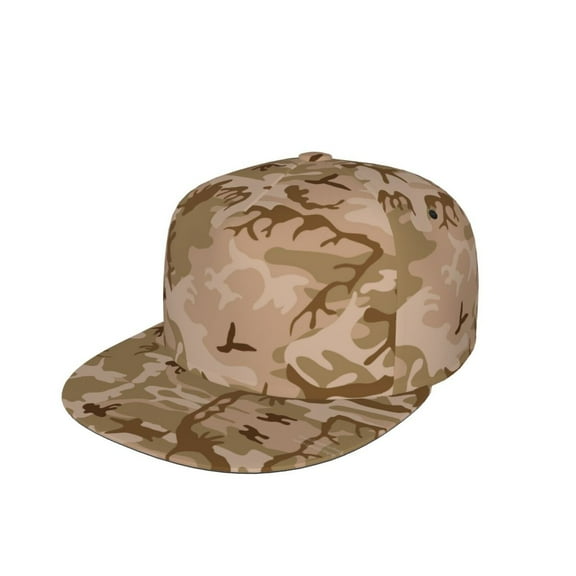 Men Women Desert Camouflage Flat Bill Hip Hop Visor Snapback Hat Adjustable Baseball Cap