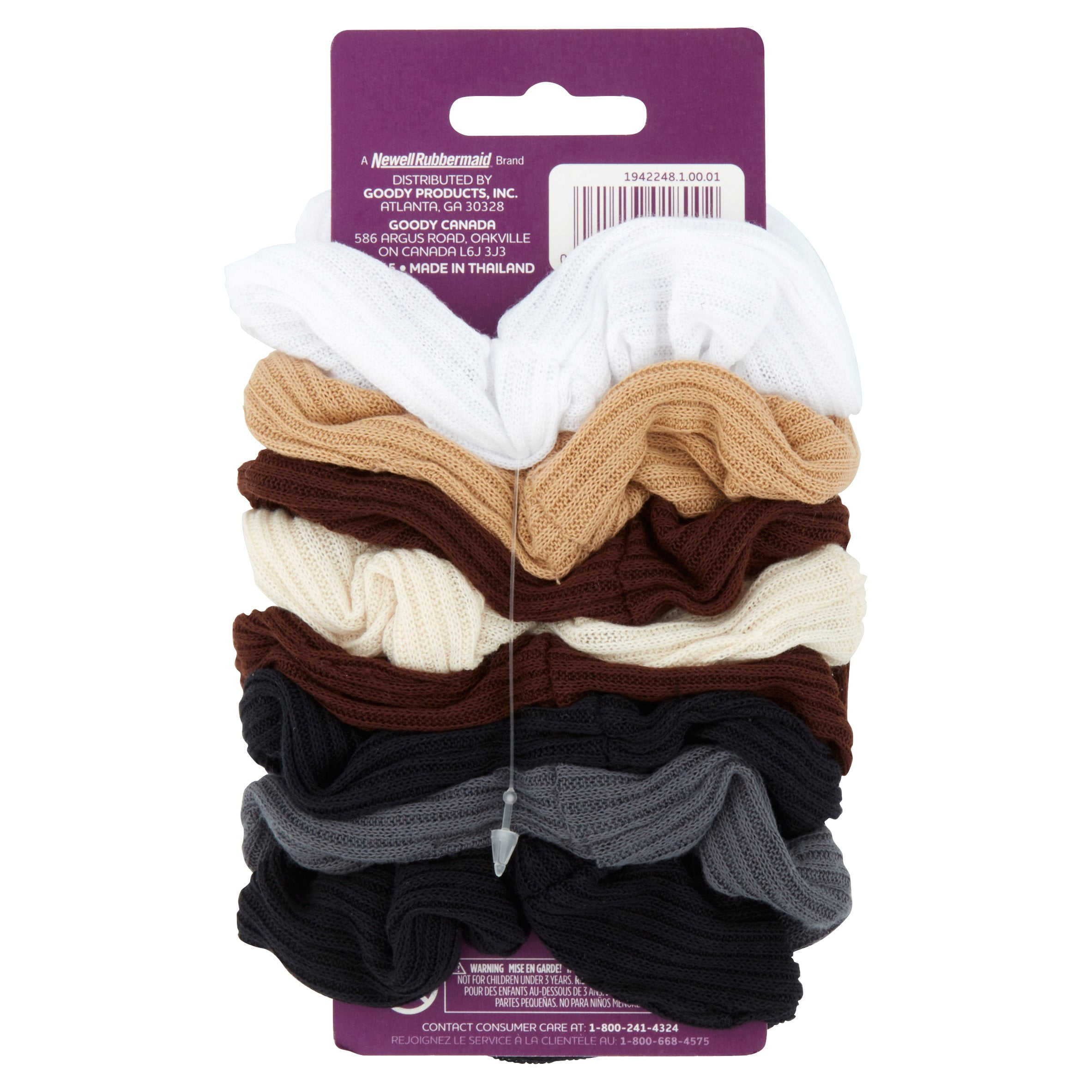 Goody Ouchless Ribbed Hair Scrunchies Assorted Neutral Colors 8 Ct